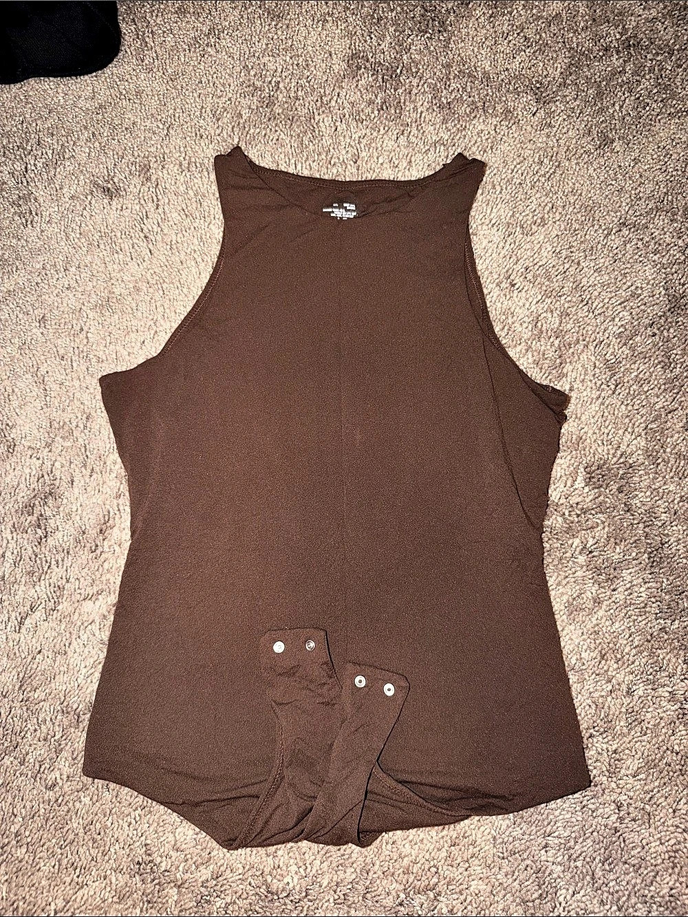 Skims Fits Everybody High Neck Bodysuit Brown Medium